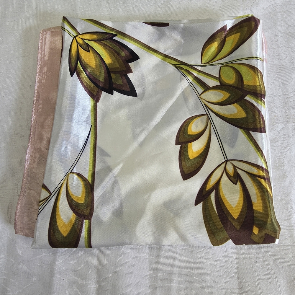 Green & Brown Floral Scarf